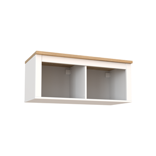 2.08.17.140.14 САГА полка навесная 2 секции белая/ясень