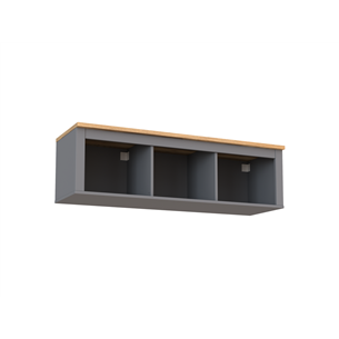 2.08.17.150.15 САГА полка навесная 3 секции серая/ясень