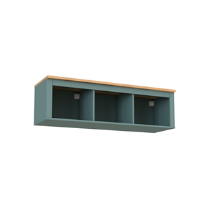 2.08.17.150.16 САГА полка навесная 3 секции темно-бирюзовая/ясень