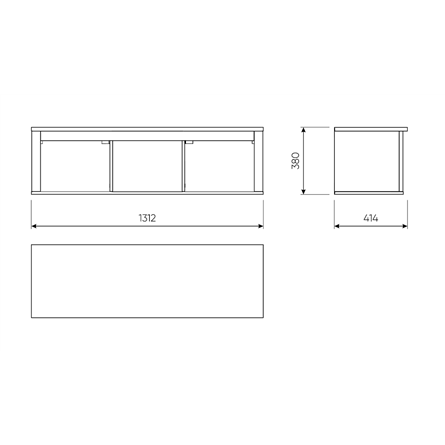 2.08.17.150.4 САГА полка навесная 3 секции серая