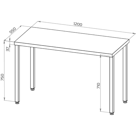 S01385 Ингар 1/ТТ стол письменный 120x75x55, дуб беленый/черный