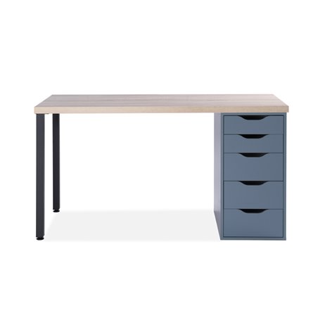 дуб беленый/серо-бирюзовый/черный