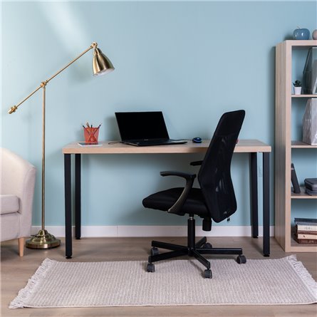 S01408 Ингар 2/ТТ стол письменный 140x75x55, дуб беленый/черный