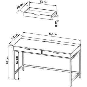 S01439 Ингар Д 132 стол письменный 132x58x76, белый