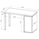 S01507 ИНГАР 1/ДВ/T стол письменный 120x75x55, белый
