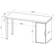 S01538 ИНГАР 2/ДВ/T стол письменный 140x75x55, белый