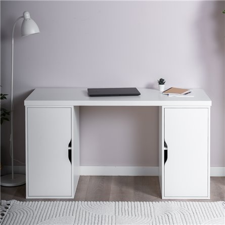 S01569 ИНГАР 2/ДВ/ДВ стол письменный 140x75x55, белый
