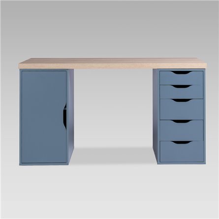 дуб беленый/серо-бирюзовый