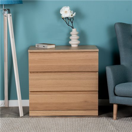 S01668 Варма Прайм 3 комод 80x77x48 шпон дуб беленый