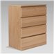 Варма Прайм / МАЛЬМ 4 комод 80x100x48 шпон дуб беленый