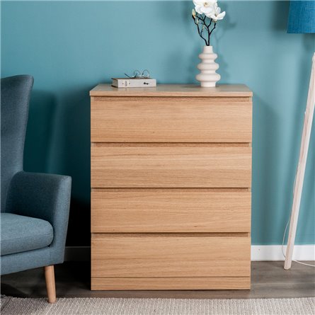 Варма Прайм / МАЛЬМ 4 комод 80x100x48 шпон дуб беленый