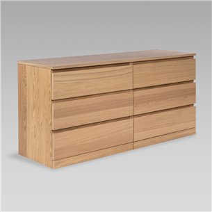 МАЛЬМ / Варма Прайм 6Д комод 160x77x48 шпон дуб беленый