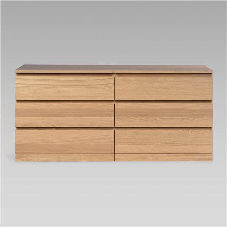 МАЛЬМ / Варма Прайм 6Д комод 160x77x48 шпон дуб беленый