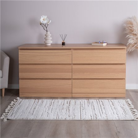 МАЛЬМ / Варма Прайм 6Д комод 160x77x48 шпон дуб беленый