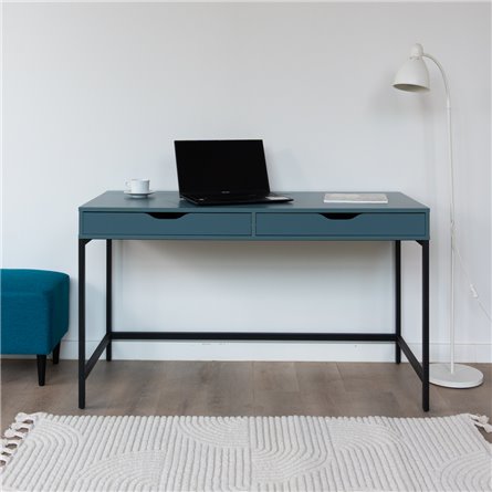 S01910 Ингар Д 132 стол письменный 132x58x76, серо-бирюзовый/черный