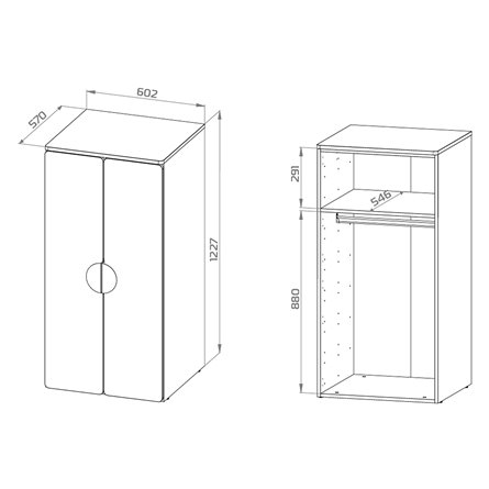 Детская СТУВА / Пикси. Комплект 2 - кровать, комод и 2 шкафа (робкий подснежник)