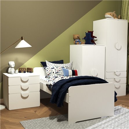 Детская СТУВА / Пикси. Комплект 2 - кровать, комод и 2 шкафа (робкий подснежник)