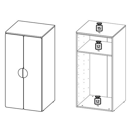 Детская СТУВА / Пикси. Комплект 6 - кровать, комод и 2 шкафа (мечтательный пион)