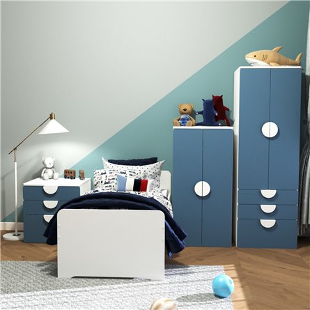 Детская СТУВА / Пикси. Комплект 8 - кровать, комод и 2 шкафа (озорной василек)