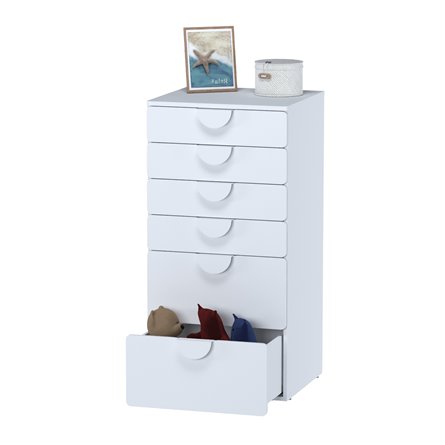 Детская СТУВА / Пикси. Комплект 1 - стеллаж, комод и стол с ящиком (робкий подснежник)