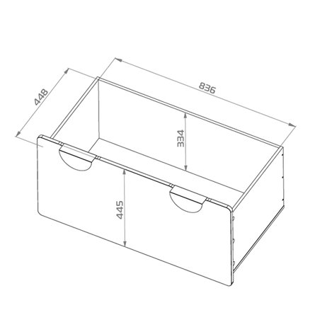 Детская СТУВА / Пикси. Комплект 1 - стеллаж, комод и стол с ящиком (робкий подснежник)