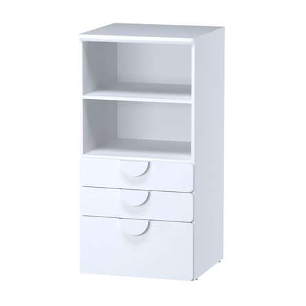 Детская Пикси. Комплект 3 - кровать, стеллаж и тумба (робкий подснежник)