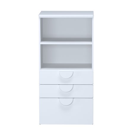 Детская Пикси. Комплект 3 - кровать, стеллаж и тумба (робкий подснежник)