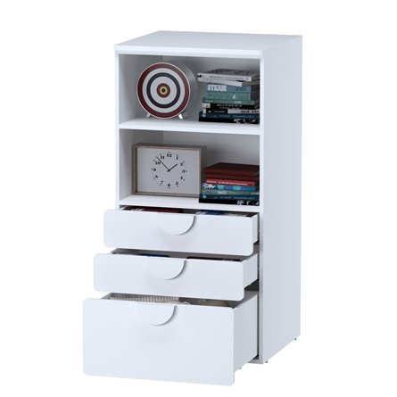 Детская Пикси. Комплект 3 - кровать, стеллаж и тумба (робкий подснежник)