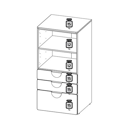 Детская Пикси. Комплект 3 - кровать, стеллаж и тумба (робкий подснежник)