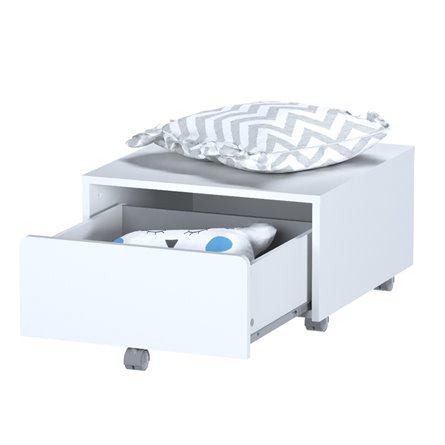 Детская Пикси. Комплект 3 - кровать, стеллаж и тумба (робкий подснежник)