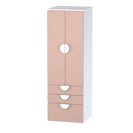 Шкаф 2-х дверный Стува / Пикси с 3 выдвижными ящиками и полкой 60x57x180 (мечтательный пион)