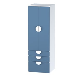 Шкаф 2-х дверный Стува / Пикси с 3 выдвижными ящиками и полкой 60x57x180 (озорной василек)