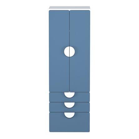 Шкаф 2-х дверный Стува / Пикси с 3 выдвижными ящиками и полкой 60x57x180 (озорной василек)