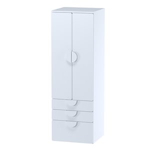 Шкаф 2-х дверный Стува / Пикси с 3 выдвижными ящиками и полкой 60x57x180 (робкий подснежник)