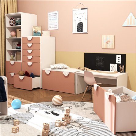 Комод Стува / Пикси 6 ящиков 60x57x120 (мечтательный пион)