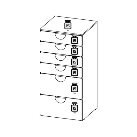 Комод Стува / Пикси 6 ящиков 60x57x120 (мечтательный пион)