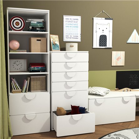 Комод Стува / Пикси 6 ящиков 60x57x120 (озорной василек)