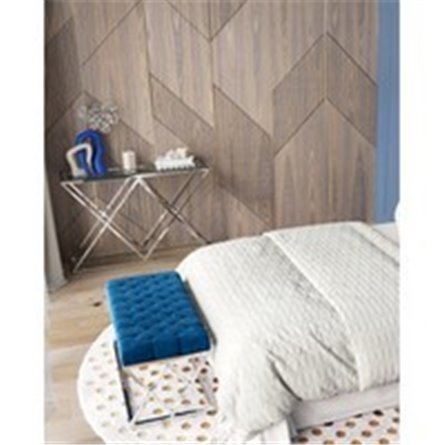 Банкетка|Stool Group|ИНСИГНИЯ сталь серебро, нержавеющая сталь, обивка сиденья синий велюр