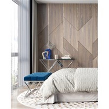 Банкетка|Stool Group|ИНСИГНИЯ сталь серебро, нержавеющая сталь, обивка сиденья синий велюр