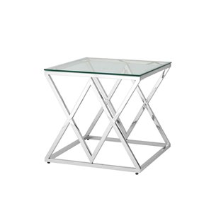 Журнальный стол 55*55 ИНСИГНИЯ серебро