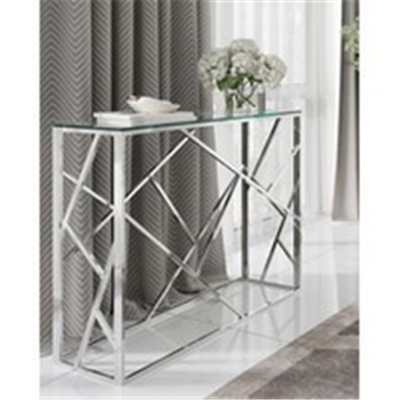 Консоль|Stool Group|АРТ ДЕКО 115*30 серебро, каркас нержавеющая сталь