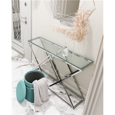 Консоль|Stool Group|ИНСИГНИЯ 115*30 серебро, каркас нержавеющая сталь