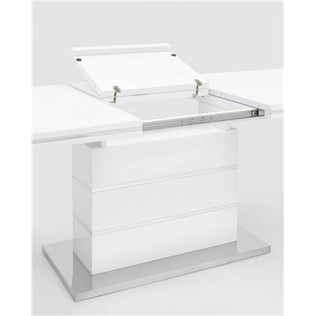 Стол|Stool Group|обеденный Глазго раскладной белый, размеры столешницы 160 (215)* 90 см