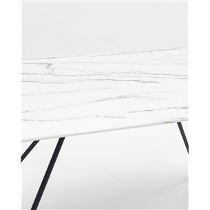 Стол|Stool Group|обеденный Сакраменто 140*90 белый, стеклянная столешница с рисунком под мрамор