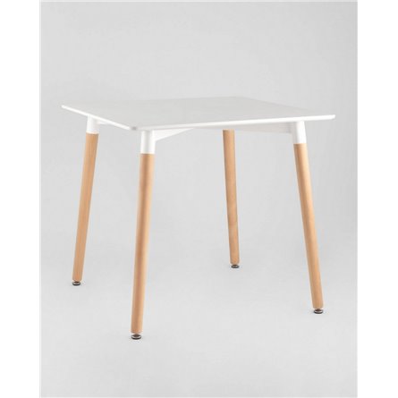 Стол|Stool Group|Oslo square WT белый, столешница МДФ, ножки массив светлого бука