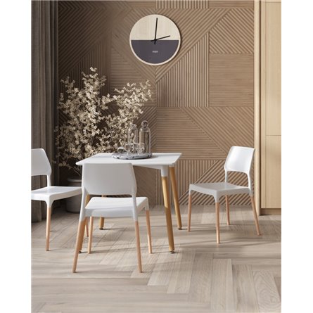 Стол|Stool Group|Oslo square WT белый, столешница МДФ, ножки массив светлого бука