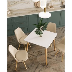 Стол|Stool Group|Oslo square WT белый, столешница МДФ, ножки массив светлого бука