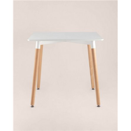 Стол|Stool Group|Oslo square WT белый, столешница МДФ, ножки массив светлого бука
