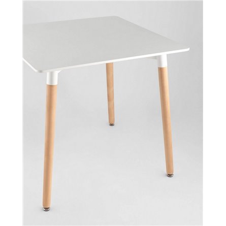 Стол|Stool Group|Oslo square WT белый, столешница МДФ, ножки массив светлого бука