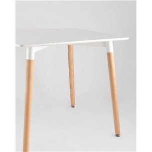 Стол|Stool Group|Oslo square WT белый, столешница МДФ, ножки массив светлого бука